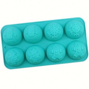 Moule en silicone écologique à 8 cavités en forme de demi-boule pour chocolat et pudding DIY, idéal pour les fêtes de Noël, échantillon gratuit, OEM/ODM - Product Image 3