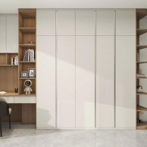Armario Abierto Semi-Abierto Personalizado de Venta Caliente, Diseño Moderno con Puerta de Vidrio y Cajón de Cierre Suave para Muebles de Dormitorio - Product Image 4