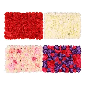 Simulation Rose Hydrangea Flower Wall Background Roll up Silk Artificial Floral Wedding Stage Business Celebration Decoration