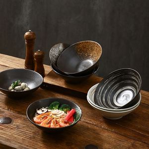 Venta al por Mayor de Tazones de Cerámica Estilo Japonés de 9 Pulgadas para Fideos, Tazones de Ramen de Porcelana Hechos a Mano Ecológicos para Restaurantes - Product Image 2