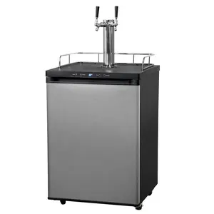 New Style Double Line Draught Beer Dispenser Kegerator Two Tap Black And Sliver Color Beer Keg Refrigerator