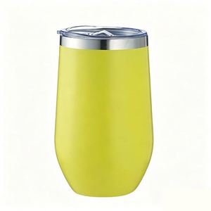 Powder Coat Anti-Slip Exterior Design Stemless Wine Glass <b>Reusable</b> Eco Friendly <b>Cup</b> Housewarming Gift Choice ASM09 - Product Image 3