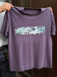 Camiseta Vintage Lavada 100% Algodón, Camiseta con Estampado Gráfico Morado de Alta Calidad con Impresión DTG para Ropa Urbana Casual de Manga Corta para Hombre - Product Image 2