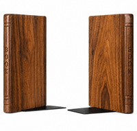 Grandes serre-livres pour livres lourds, lot de 2, serre-livres en bois antidérapants, noyer