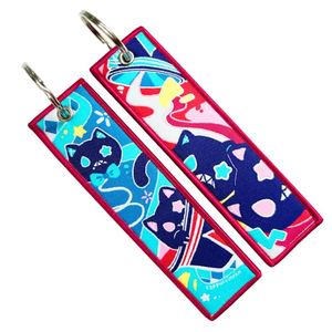 Lovely Cartoon Stitch Keychains Animes Keychain Embroidery Jet Tags <b>Custom</b> Anime <b>Key</b> Tag - Product Image 4