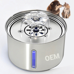 Mangeoire automatique pour animaux de compagnie Distributeur d'eau pour chat en acier inoxydable super silencieux avec fenêtre de niveau d'eau <span class=keywords><strong>Fontaine</strong></span> d'eau pour chien <span class=keywords><strong>3L</strong></span> pour boire - Product Image 1