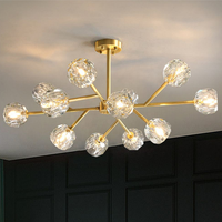 Luminaire suspendu rond en verre de style nordique, lampe de plafond en cristal pour la maison ou le bureau, taille moyenne avec garantie de 5 ans