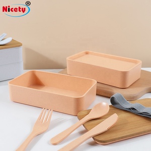 Premium Bento Lunch Box in 6 Colors 2 layers Bamboo Fiber Lunch Box Includes Divider and Cutlery Japanese Bento Box for Adults