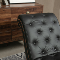 Chaise longue à boutons tuftés violets Chaise confortable au design contemporain pour chambre à coucher Hôtel ou salle à manger