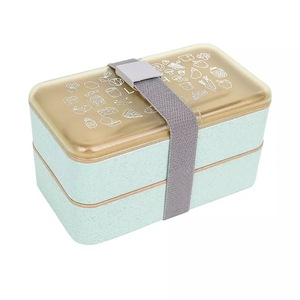 Lonchera de trigo estilo japonés, caja de sushi de doble capa, caja para frutas, <span class=keywords><strong>bentobox</strong></span> para oficina - Product Image 5