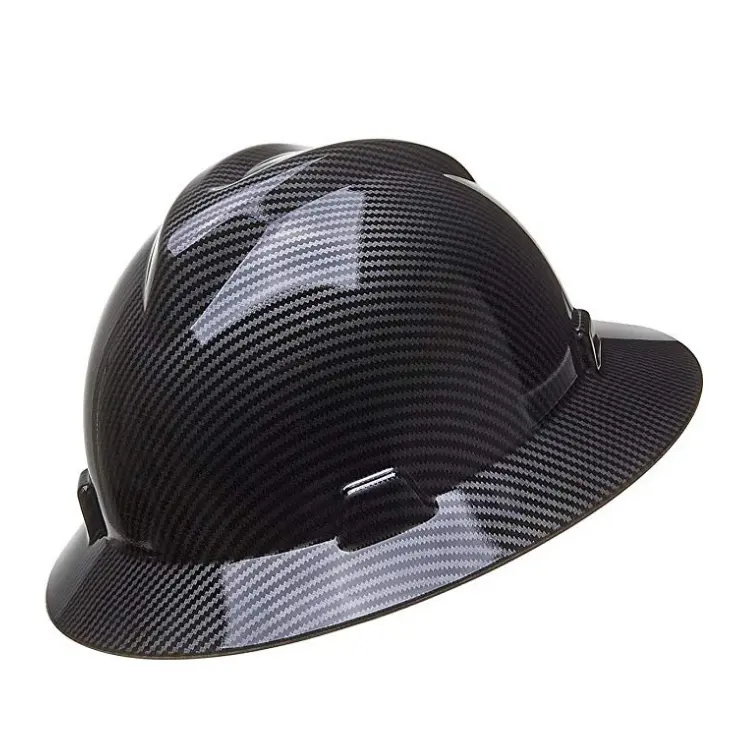 EUA MSA estilo ANSI Head protection ABS Full brim construção trabalho duro chapéu Água transferência de fibra de carbono Design segurança capacete