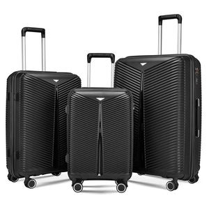 Vente en gros Ensemble de 3 pièces de sacs de voyage à roulettes classiques personnalisés Valises à coque dure avec doublure en polyester Bagages de transport - Product Image 3