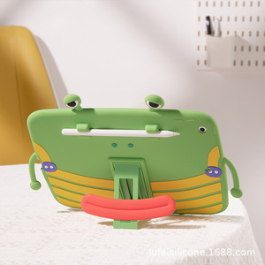 Custodia protettiva in silicone per <span class=keywords><strong>iPad</strong></span> Air3/Air4/Air5 10.2/11 con design a cartone animato di rana con bocca grande, custodia morbida antiurto e antiabrasione - Product Image 3