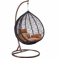 Mobilier d'extérieur balançoires de patio balançoire œuf suspendue cocons chaise avec support en métal chaise suspendue de jardin en rotin et osier d'intérieur