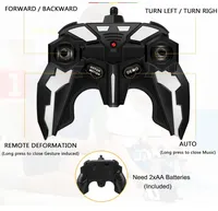 Voiture télécommandée 27 MHz transformable en robot avec fonction de déformation à une touche et pulvérisation, jouet avec lumière LED pour garçons et enfants, cadeau