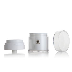 Wholesale Empty Pearl White 15ml 30ml 50ml Capacity Round Plastic <strong>Airless</strong> <strong>Pump</strong> <strong>Jar</strong> for Cosmetic Use - Product Image 3