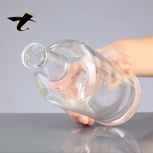 Bouteilles en verre transparent pour spiritueux 500ml 700ml 750ml, vin, rhum, whisky, avec sérigraphie et bouchon en liège pour la tequila - Product Image 3