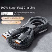 Kabel Pengisi Daya 100W Super Cepat PD Tipe-C dengan Desain Anyaman Berinfus Tungsten untuk Ponsel