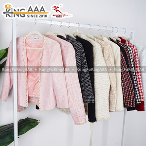 KingAAA <span class=keywords><strong>Giacca</strong></span> Invernale Vintage Autentica di <span class=keywords><strong>Tweed</strong></span> Usata da Donna, Cappotto Corto Retrò di Design, Abbigliamento da Sfilata - Product Image 5