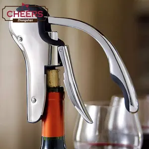 Produttore Compatto In Acciaio Inox Apri del Vino Verticale Cavatappi Bottiglia di Vino Apriscatole con Foil Cutter