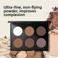Poudre de contouring 3D éclaircissante six couleurs, non-épipant, Modèle 3050, Palette de fards pour le nez et les côtés du visage