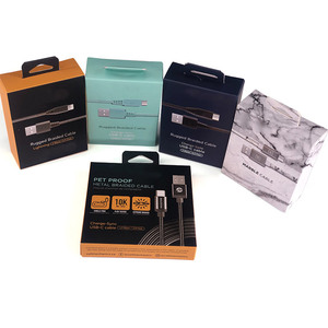 Tùy chỉnh sạc <span class=keywords><strong>USB</strong></span>-C dữ liệu cáp tai nghe gấp giấy Bao bì hộp Hot Bán Điện thoại Phụ kiện Giấy Hộp cáp - Product Image 3