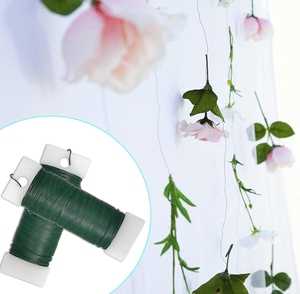 OEM/ODM PVC Tráng Vườn Dây Hoa Tổ Chức Hoa Ếch Dây 2Mm Gà Gốc PVC Màu Xanh Lá Cây 22 20 Đo Hoa Dây - Product Image 4