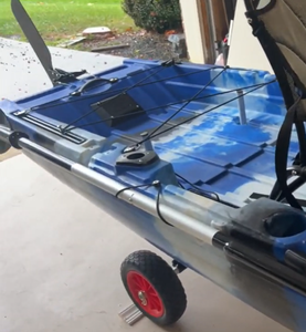 Kayak à pédales monoplace de 10,5 pieds avec propulsion par hélice, canoë électrique pour 1 personne, en plastique HDPE léger, pour la pêche - Product Image 3