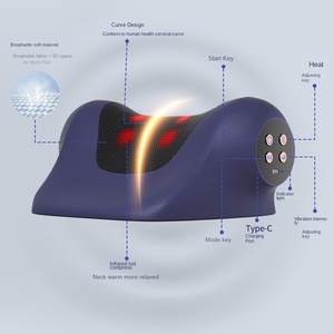 C-Curve Infravermelho Compressa Quente Pescoço Massageador Ajuste Multi-Engrenagem Aquecimento Vibração Dupla Finalidade Cervical Travesseiro Pé Massageador - Product Image 2