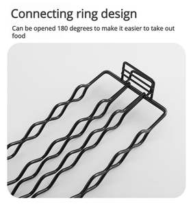 <span class=keywords><strong>Pince</strong></span> à <span class=keywords><strong>barbecue</strong></span> d'extérieur en acier inoxydable avec long manche métallique, antiadhésive, pour hot-dogs, jambon et saucisses, avec grille pliable - Product Image 3