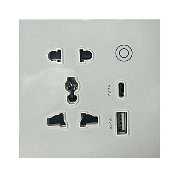 Universal Smart Wall Socket with Fast Charging USB+C Tuya Google Home Alexa Supported UK Plug Type WIFI Wall Smart Socket