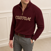 Pull en maille pour homme personnalisé Logan, col montant zippé, col montant, pull en maille, fabrication OEM, usine source, marque privée