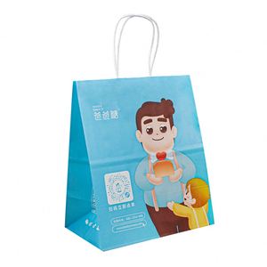 Sacs en papier personnalisables écologiques blancs imprimés pour la vente en gros, la vente au détail, la livraison à emporter, avec logo, en provenance de Chine, recyclables, avec poignées en corde, pour cadeaux - Product Image 2
