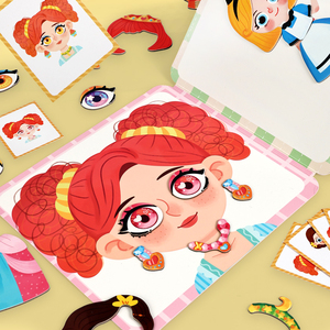 Ensemble de jeu magnétique créatif pour la maison ou les voyages, poupées de déguisement de <span class=keywords><strong>princesse</strong></span>, livre de puzzle magnétique pour filles - Product Image 2