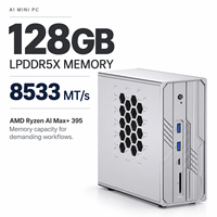 Mini PC AMD Ryzen AI Max+ 395, ordinateur compact, 128 Go LPDDR5X, Radeon 8060S, quatre emplacements M.2 PCIe 4.0 pour SSD 4 To, pour les laboratoires de développement