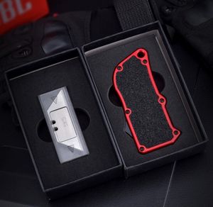 כיס edc סגסוגת אלומיניום מעטפת פעולה כפולה 5 להבים נוספים תיבת חותך תער סכין גילוח כלי uk 1706 - Product Image 6