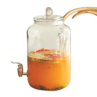 Conteneur de stockage en verre à large ouverture de 1L, 2L, 3L, 4L, 5L, 6L, 1 gallon, écologique, pour jus, eau, distributeur de boissons avec robinet, vente en gros