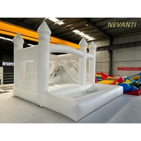 Château gonflable commercial blanc avec toboggan, en PVC, pour mariage, combo château gonflable pour location d'événements et fêtes