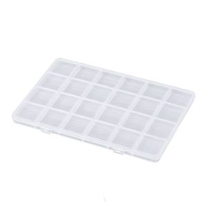 Caja de almacenamiento de plástico transparente, organizador de joyas con 24 compartimentos, contenedor de escritorio con tapa para piezas pequeñas y accesorios - Product Image 2