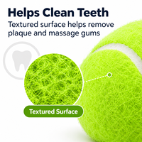 Jouet de balle de tennis couineur pour chien, pour le nettoyage des dents, rebondissant et interactif, jouet à mâcher d'entraînement pour chiens de petite, moyenne et grande taille