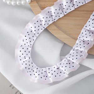 Nastro in Pizzo Plissettato a Pois a Doppio Strato da 2,5 cm, Materiale per Fai da Te - Product Image 1
