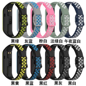 สายนาฬิกาซิลิโคน Trendybay สองสี ระบายอากาศได้ดี ขนาด 20 มม. 22 มม. สำหรับ <span class=keywords><strong>Samsung</strong></span> Galaxy Fit2 <span class=keywords><strong>Watch</strong></span> S4 สายเปลี่ยน - Product Image 2