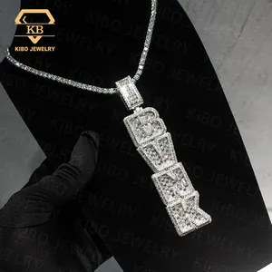 Custom Letter Rapper Pendant For Mens VVS Diamond Chain Necklace Moissanite Custom Letter Pendant With Iced Out Chains