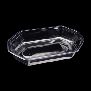 <span class=keywords><strong>Plateau</strong></span> octogonal transparent en PET jetable pour vente en gros, idéal pour la présentation à emporter, les pique-niques, la restauration, les salades, les repas, les fruits, les sushis et les services alimentaires. - Product Image 1
