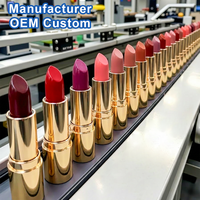 Rouge à lèvres mat vegan personnalisé avec logo du fabricant, étiquette privée, rouge à lèvres mat imperméable, vente en gros, rouge à lèvres longue tenue, luxe