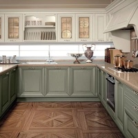 Joysource Armoires de cuisine modulaires en verre stratifié écologique sur mesure, construction en panneaux de particules, design moderne, charnière, garantie 3 ans