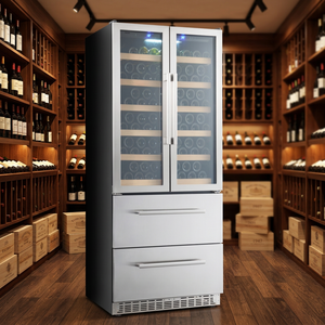 Cave à vin en acier inoxydable 760L à double tiroir et double porte, grande capacité, avec porte vitrée et contrôle <span class=keywords><strong>de</strong></span> température double zone - Product Image 4