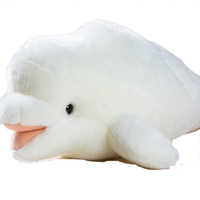 4125 Jouets en peluche mignons et doux en forme de baleine beluga, animaux marins, poupées réalistes en peluche beluga