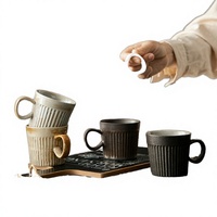 Tasses à café, espresso et latte réutilisables en porcelaine fine classique avec logo personnalisé, finition noire brillante