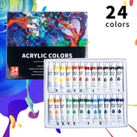 Ensemble de peinture acrylique 12 ml - Peinture pour gribouillage et peinture à la main pour enfants - Fournitures artistiques - Ensemble de tubes souples DIY